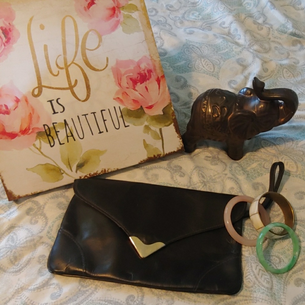 Large Black Clutch
